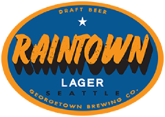 Raintown Lager tap label
