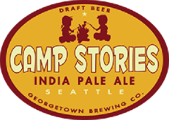 camp stories ipa tap label