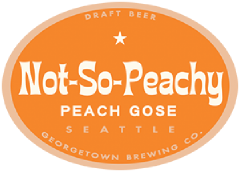 Not So Peachy Peach Gose tap label