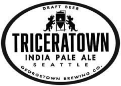 Triceratown IPA tap label