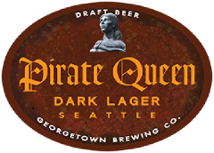 Pirate Queen Black Lager tap label