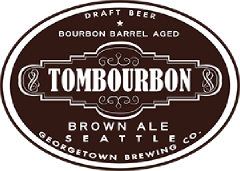 Tombourbon Brown Ale tap label